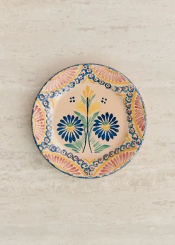 Sezane La Sélection Vintage|Assiettes à Dessert Anciennes, Crème Fleuries