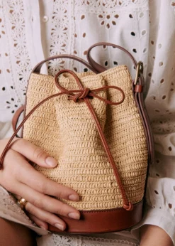 Sezane Nos Sacs Iconiques|Maroquinerie|Bourse Mini Farrow Raphia
