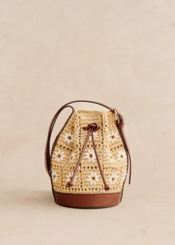 Sezane Nos Sacs Iconiques|Maroquinerie|Bourse Mini Farrow Raphia