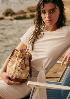 Sezane Nos Sacs Iconiques|Maroquinerie|Bourse Mini Farrow Raphia