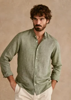 Sezane Chemises col mao|Chemises rayures|Chemise Benny Coton Lin