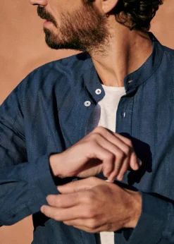 Sezane Chemises col mao|Chemises rayures|Chemise Benny Coton Lin