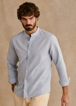 Sezane Chemises col mao|Chemises rayures|Chemise Benny Coton Lin