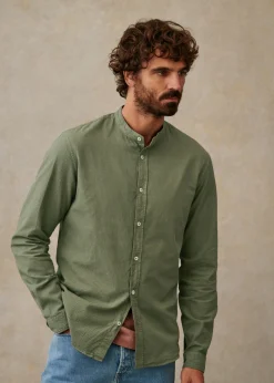 Sezane Chemises col mao|Chemises rayures|Chemise Benny Coton Lin