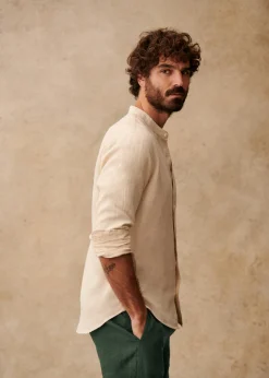 Sezane Chemises col mao|Chemises lin|Chemise Benny Lin