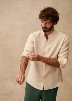 Sezane Chemises col mao|Chemises lin|Chemise Benny Lin