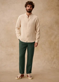 Sezane Chemises col mao|Chemises lin|Chemise Benny Lin