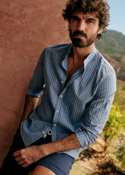 Sezane Chemises seersucker|Chemises rayures|Chemise Benny Seersucker