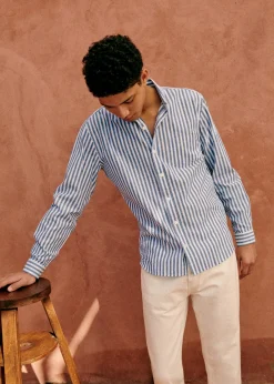 Sezane Chemises rayures|Chemises coton lin|Chemise Charlie Coton Lin