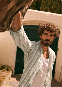 Sezane Chemises rayures|Chemises coton lin|Chemise Charlie Coton Lin