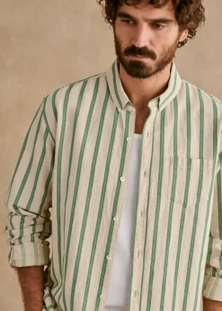 Sezane Chemises rayures|Chemises coton lin|Chemise Charlie Coton Lin