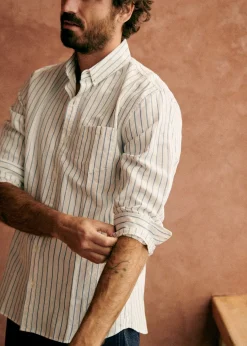 Sezane Chemises rayures|Chemises coton lin|Chemise Charlie Coton Lin