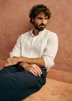 Sezane Chemises rayures|Chemises coton lin|Chemise Charlie Coton Lin