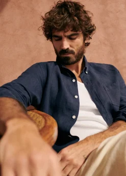 Sezane Chemises lin|Le Bain|Chemise Charlie Lin
