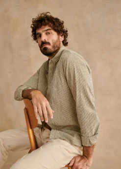 Sezane Chemises rayures|Chemises seersucker|Chemise Charlie Seersucker Coton Lin