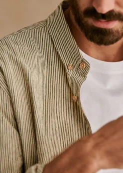 Sezane Chemises rayures|Chemises seersucker|Chemise Charlie Seersucker Coton Lin