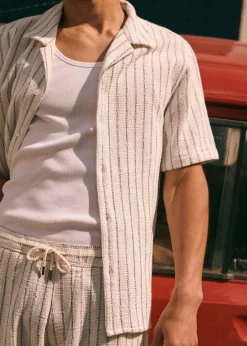 Sezane Chemises rayures|Chemises manches courtes|Chemise Holt Texturée