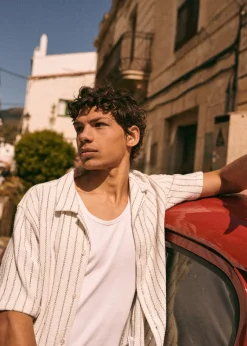 Sezane Chemises rayures|Chemises manches courtes|Chemise Holt Texturée