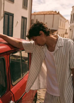 Sezane Chemises rayures|Chemises manches courtes|Chemise Holt Texturée