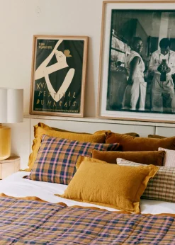 Sezane Les Tissus|Coussin Tissé Madras -  Grand Modèle