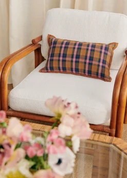 Sezane Les Tissus|Coussin Tissé Madras -  Petit Modèle