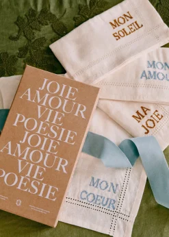 Sezane Les Tissus|La Vaisselle|Set De 4 Serviettes - Les Mots Brodés
