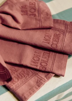 Sezane Les Tissus|La Vaisselle|Set De 4 Serviettes - Les Mots Brodés