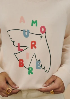 Sezane Sweats|Sweat-Shirt Amour Libre Oiseau - Sézane X Pangea
