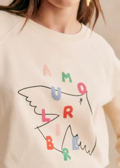 Sezane Sweats|Sweat-Shirt Amour Libre Oiseau - Sézane X Pangea