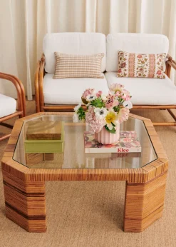 Sezane La Sélection Vintage|Table Basse Octogonale En Marqueterie De Vintage