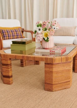 Sezane La Sélection Vintage|Table Basse Octogonale En Marqueterie De Vintage