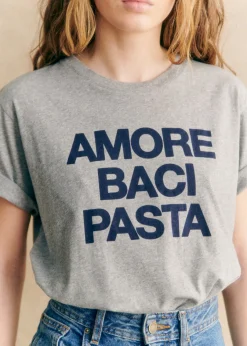 Sezane T-shirts|T-Shirt Amore Baci Pasta