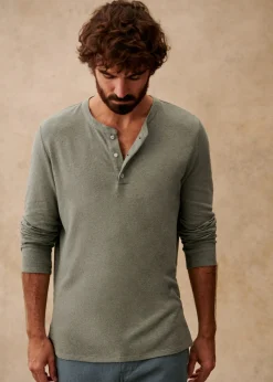 Sezane T-Shirts coton lin|Col tunisien|T-Shirt Gordon