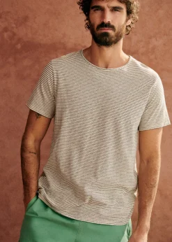 Sezane T-shirts manches courtes|T-Shirts coton lin|T-Shirt Martin