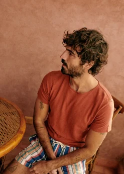 Sezane T-shirts manches courtes|T-Shirts coton lin|T-Shirt Martin