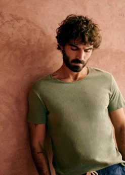 Sezane T-shirts manches courtes|T-Shirts coton lin|T-Shirt Martin