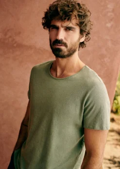 Sezane T-shirts manches courtes|T-Shirts coton lin|T-Shirt Martin