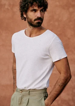Sezane T-shirts manches courtes|T-Shirts coton lin|T-Shirt Martin
