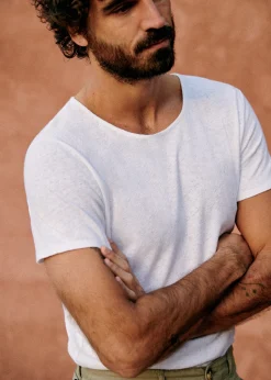 Sezane T-shirts manches courtes|T-Shirts coton lin|T-Shirt Martin