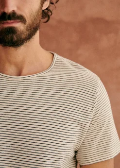 Sezane T-shirts manches courtes|T-Shirts coton lin|T-Shirt Martin